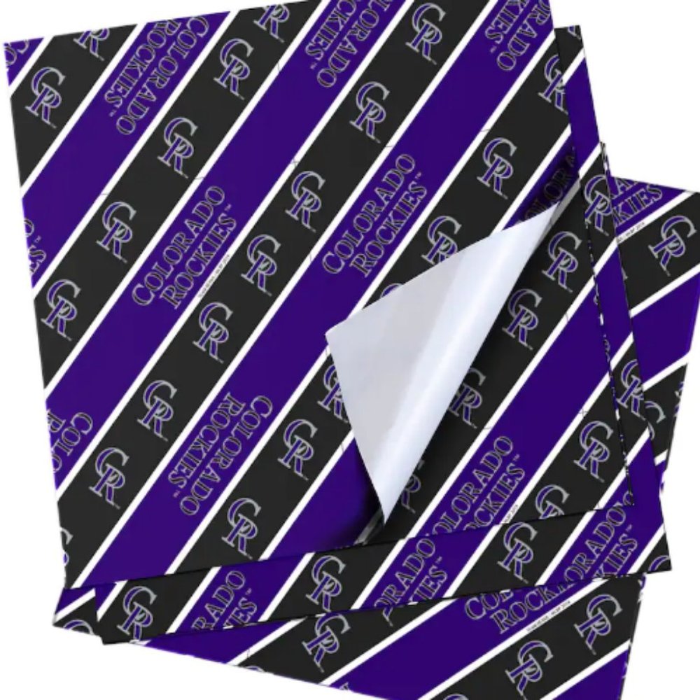 Lot of 5 Packages of Colorado Rockies Folded Wrapping Paper